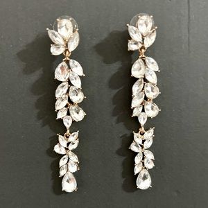 3” drop crystal earrings